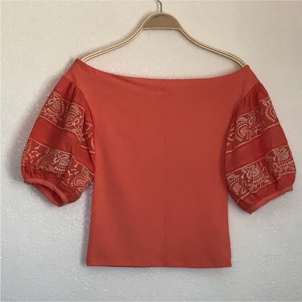 Free People Hot Coral off the shoulder too size XS